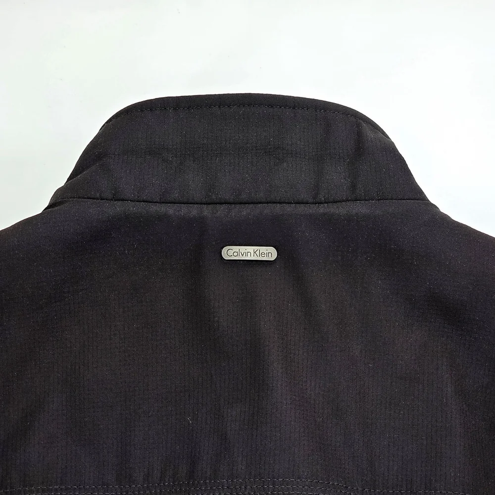 Calvin Klein Bomber Jacket Mens Small Black Water Resistant Windbreaker Ripstop - Picture 13 of 16